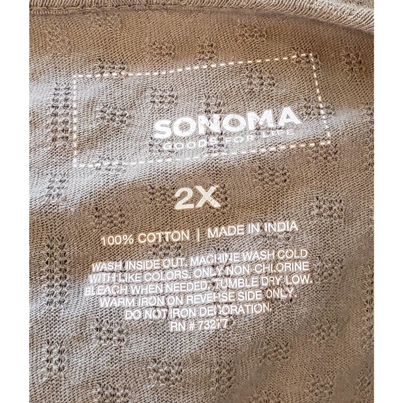 Sonoma size 2XL green long sleeve  crochet trim knit top - Picture 4 of 4